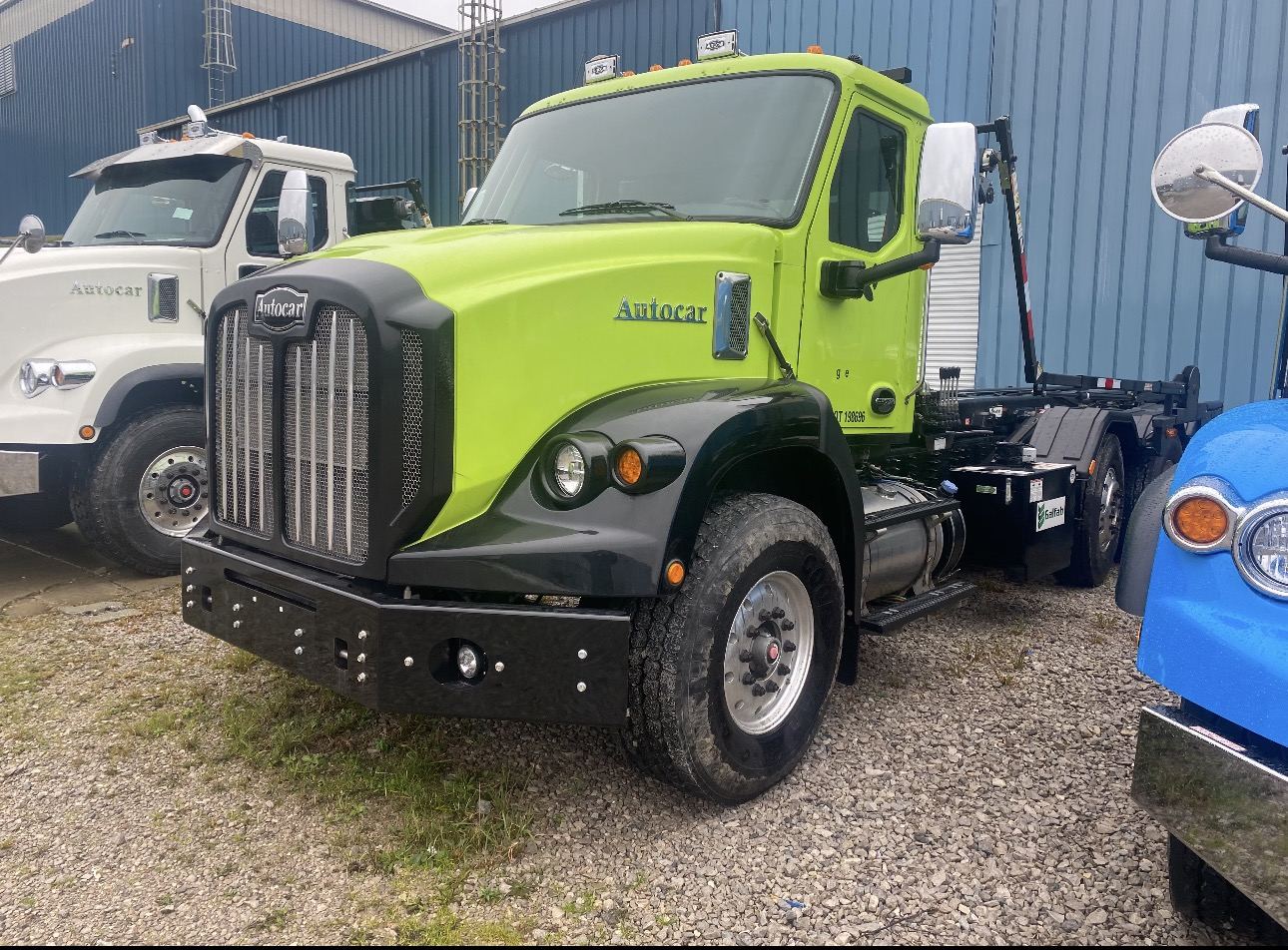 Lime green cab and hood with black fenders
